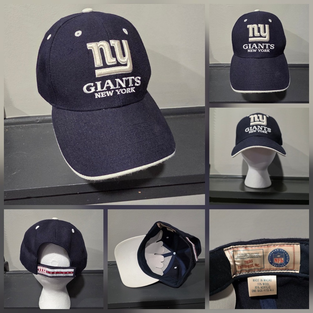 VTG New York Giants Hat Cap Mens One Size Blue NFL Football Twins Enterprise